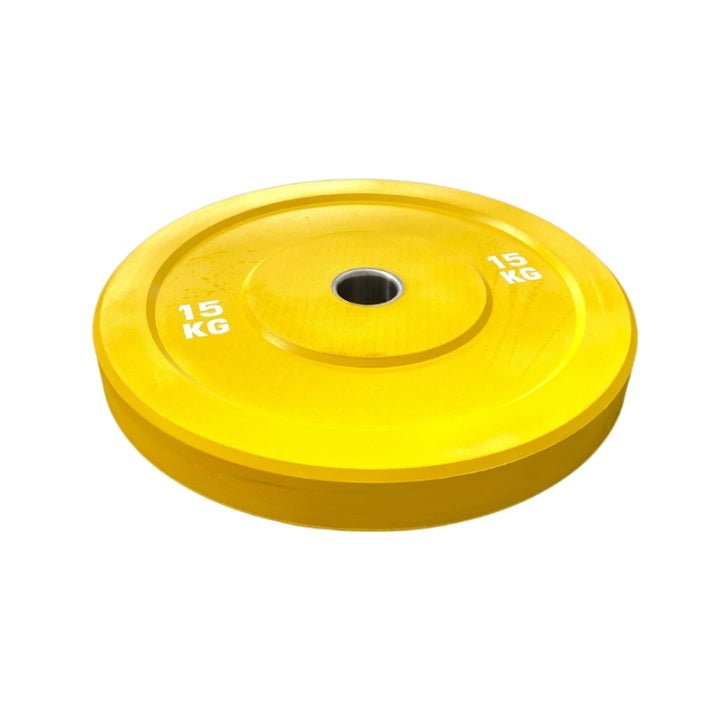 Olympic Bumper Weight Plate 15KG - Yellow - Gorilla Sports South Africa - Weights