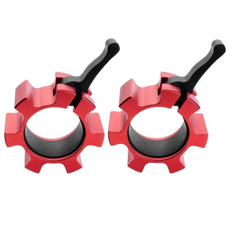 Pair of Olympic Quick Release Collars Red 50/51 mm - Gorilla Sports South Africa - Accessories