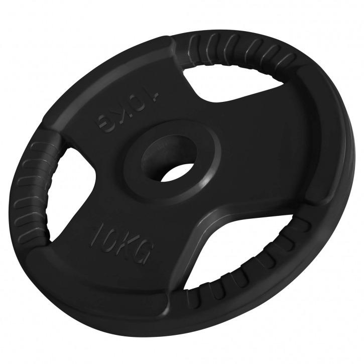 Olympic Rubber-Coated Tri-Grip Weight Plate 10KG - Gorilla Sports South Africa - Weights