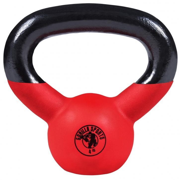 Rubber Coated Kettlebell 4KG Gorilla Sports South Africa