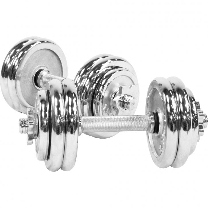 Chrome Dumbbell Set 30KG - Gorilla Sports South Africa - Weights