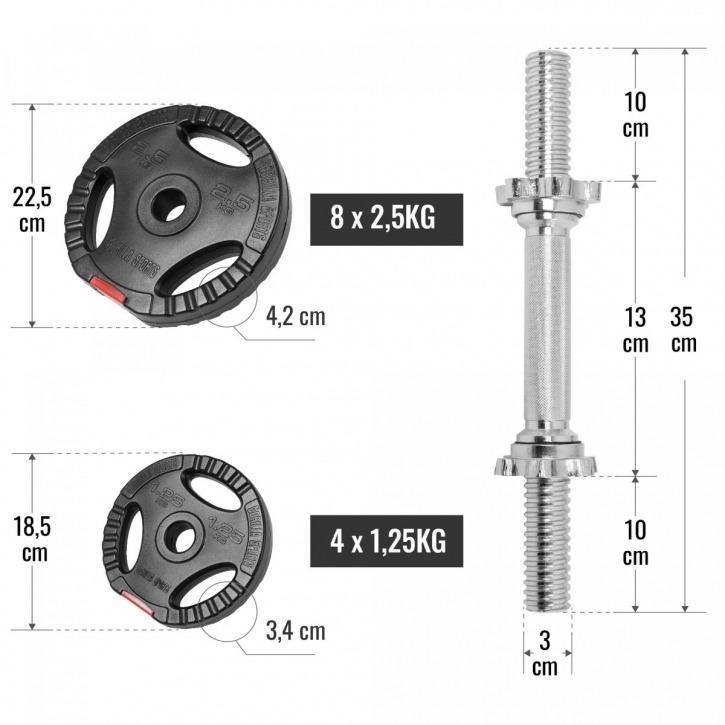 Vinyl Tri-Grip Dumbbell Set 30KG - Gorilla Sports South Africa - Weights