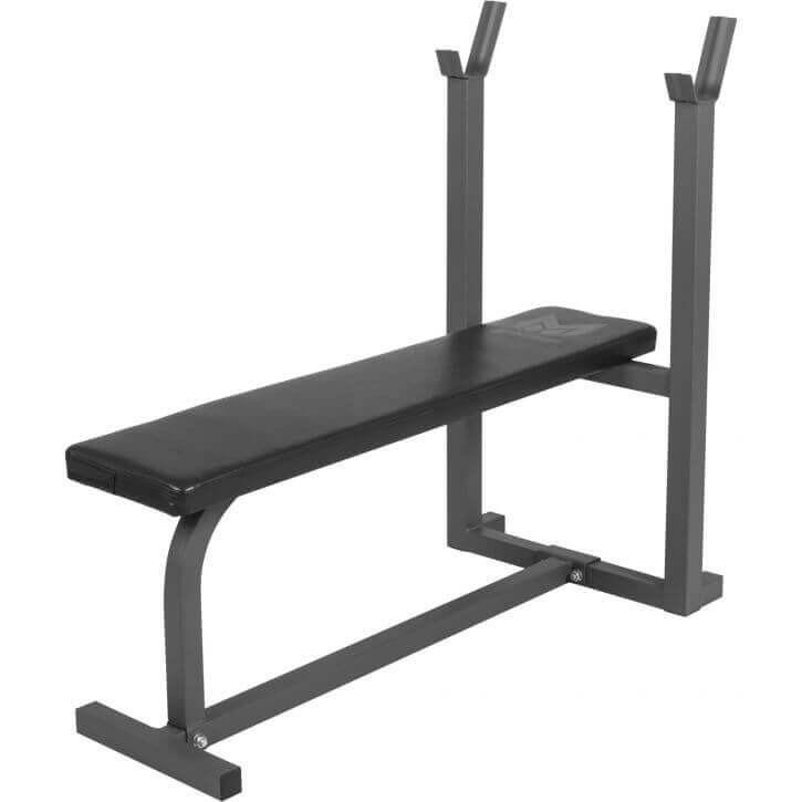 Gyronetics E-Series Flat Bench with Barbell Rack - Gorilla Sports South Africa - Gym Equipment
