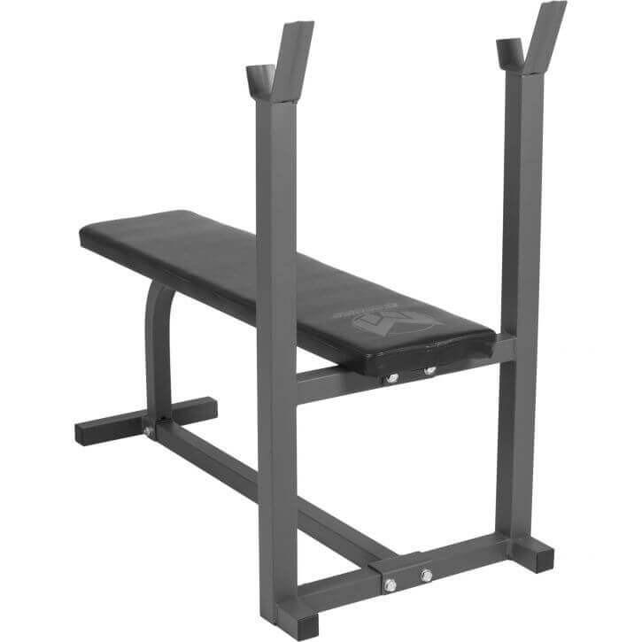 Gyronetics E-Series Flat Bench with Barbell Rack - Gorilla Sports South Africa - Gym Equipment