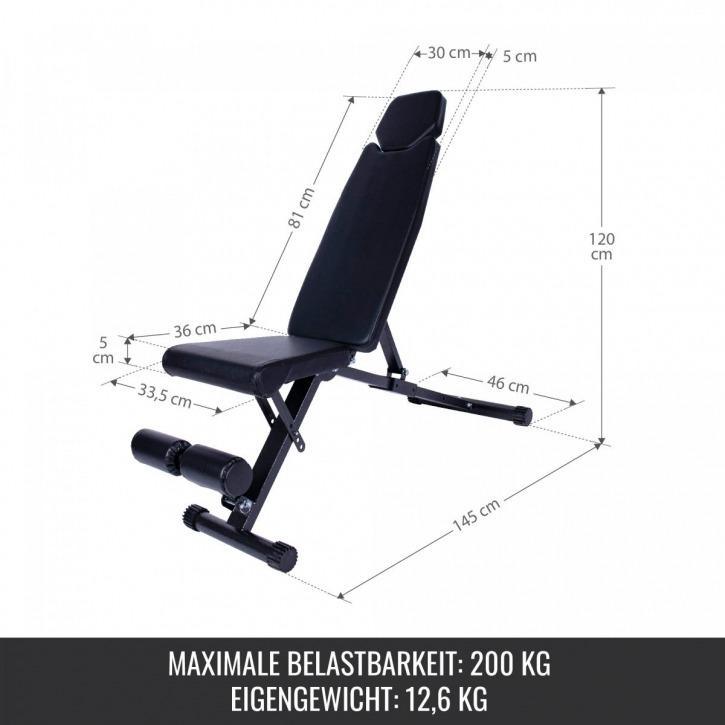 Foldable Weight Bench - Black - Gorilla Sports South Africa - Gym Equipment