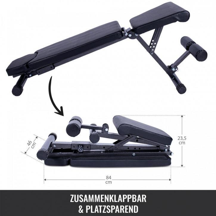 Foldable Weight Bench - Black - Gorilla Sports South Africa - Gym Equipment