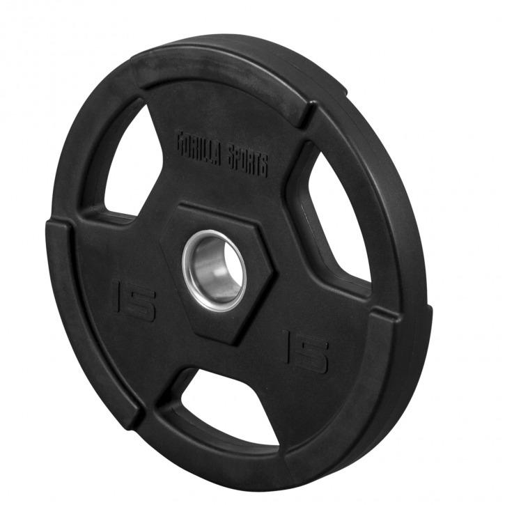 Pro Olympic Vinyl Tri-Grip Weight Plate 15KG - Gorilla Sports South Africa - Weights