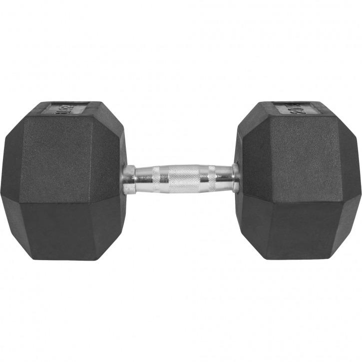 Hex Rubber Dumbbell 20KG - Gorilla Sports South Africa - Weights