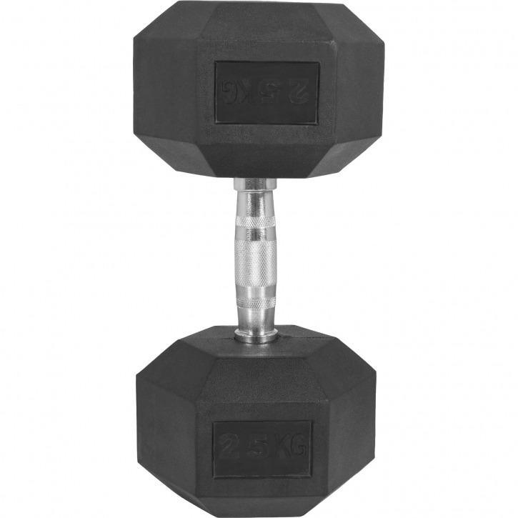 Hex Rubber Dumbbell 25KG - Gorilla Sports South Africa - Weights