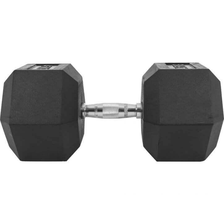 Hex Rubber Dumbbell 45KG - Gorilla Sports South Africa - Weights