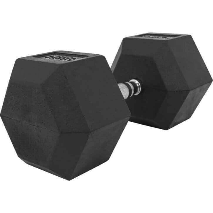 Hex Rubber Dumbbell 47.5KG - Gorilla Sports South Africa - Weights