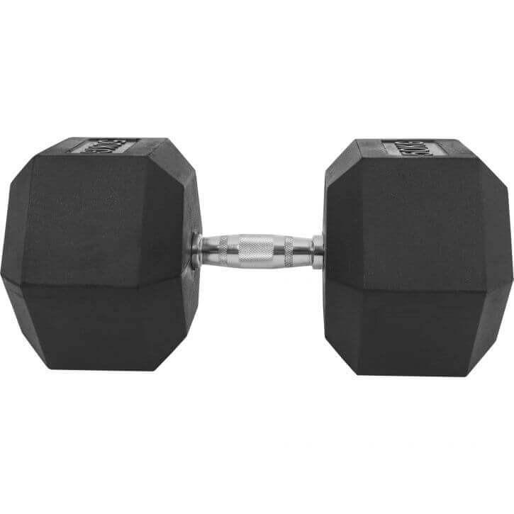 Hex Rubber Dumbbell 50KG - Gorilla Sports South Africa - Weights