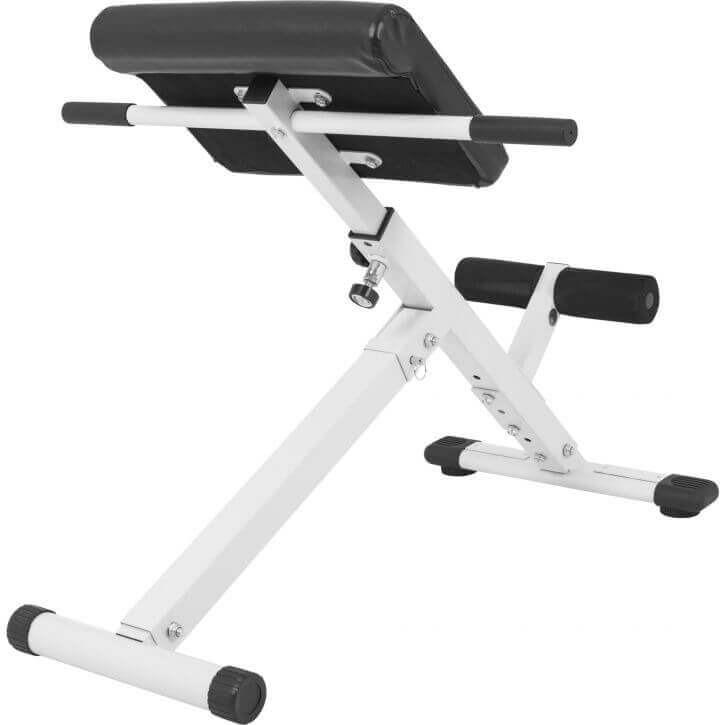 Foldable Hyperextension Bench - White - Gorilla Sports South Africa - Gym Equipment