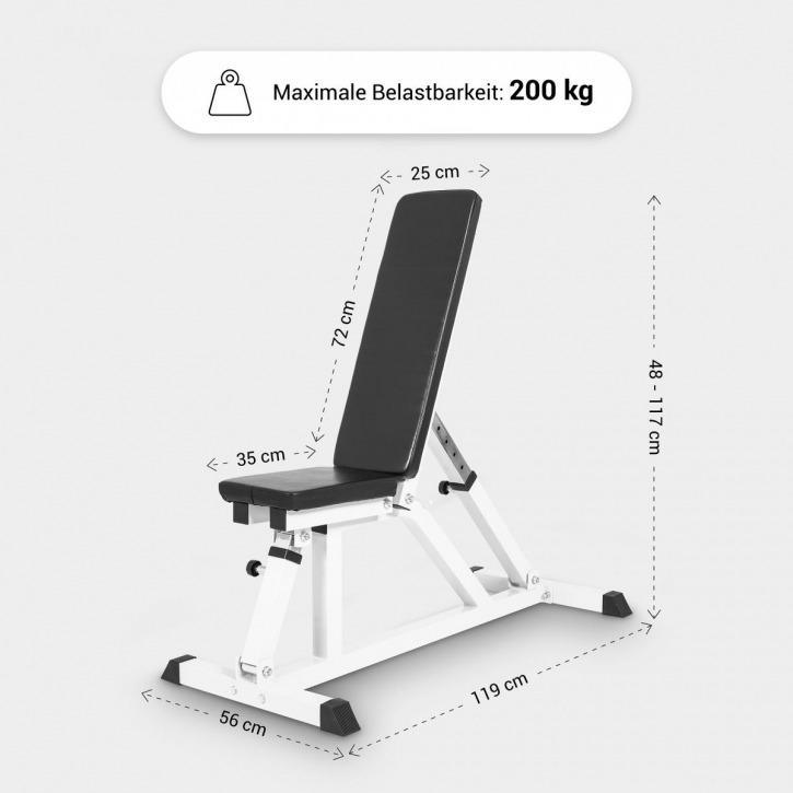 Multi Function Bench - White - Gorilla Sports South Africa - Gym Equipment
