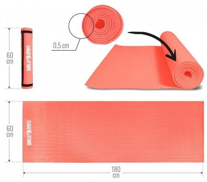 PVC Yoga Mat - Coral - Gorilla Sports South Africa - Aerobic & Yoga