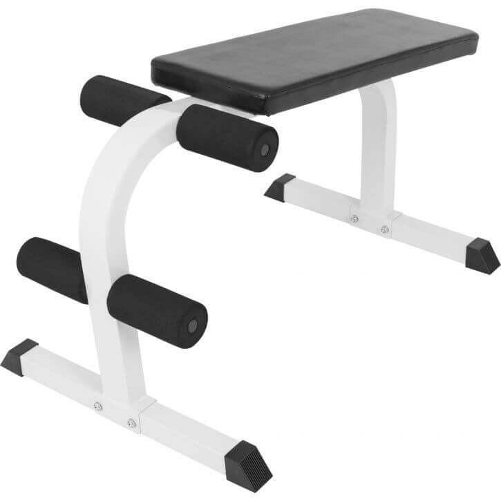 Heavy Duty Sit Up Bench - White - Gorilla Sports South Africa - Gym Equipment