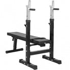 Weight Bench with Adjustable Barbell Rack - Black - Gorilla Sports South Africa - Weights