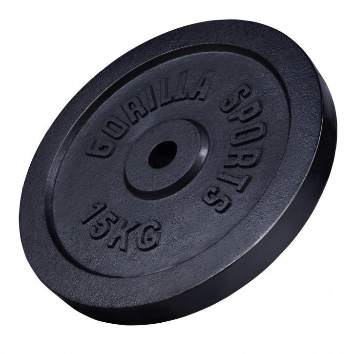 Cast Iron Weight Plate 15KG - Black - Gorilla Sports South Africa - Weights