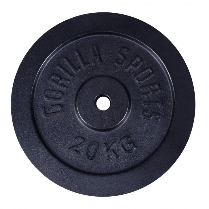 Cast Iron Weight Plate 20KG Black Gorilla Sports South Africa