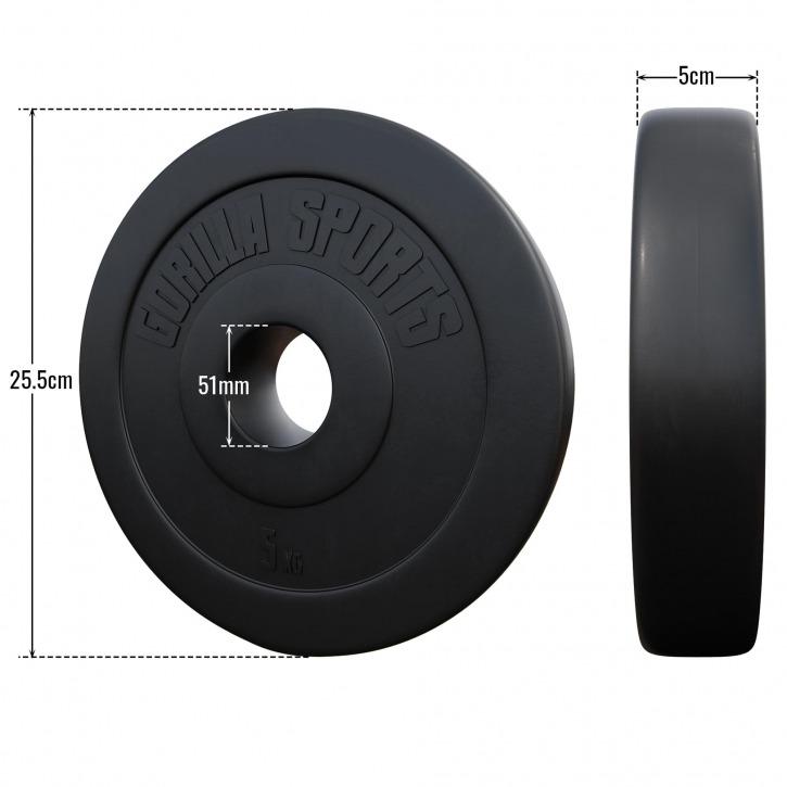 Olympic Vinyl Weight Plate 50/51 mm - 5KG - Gorilla Sports South Africa - Weights